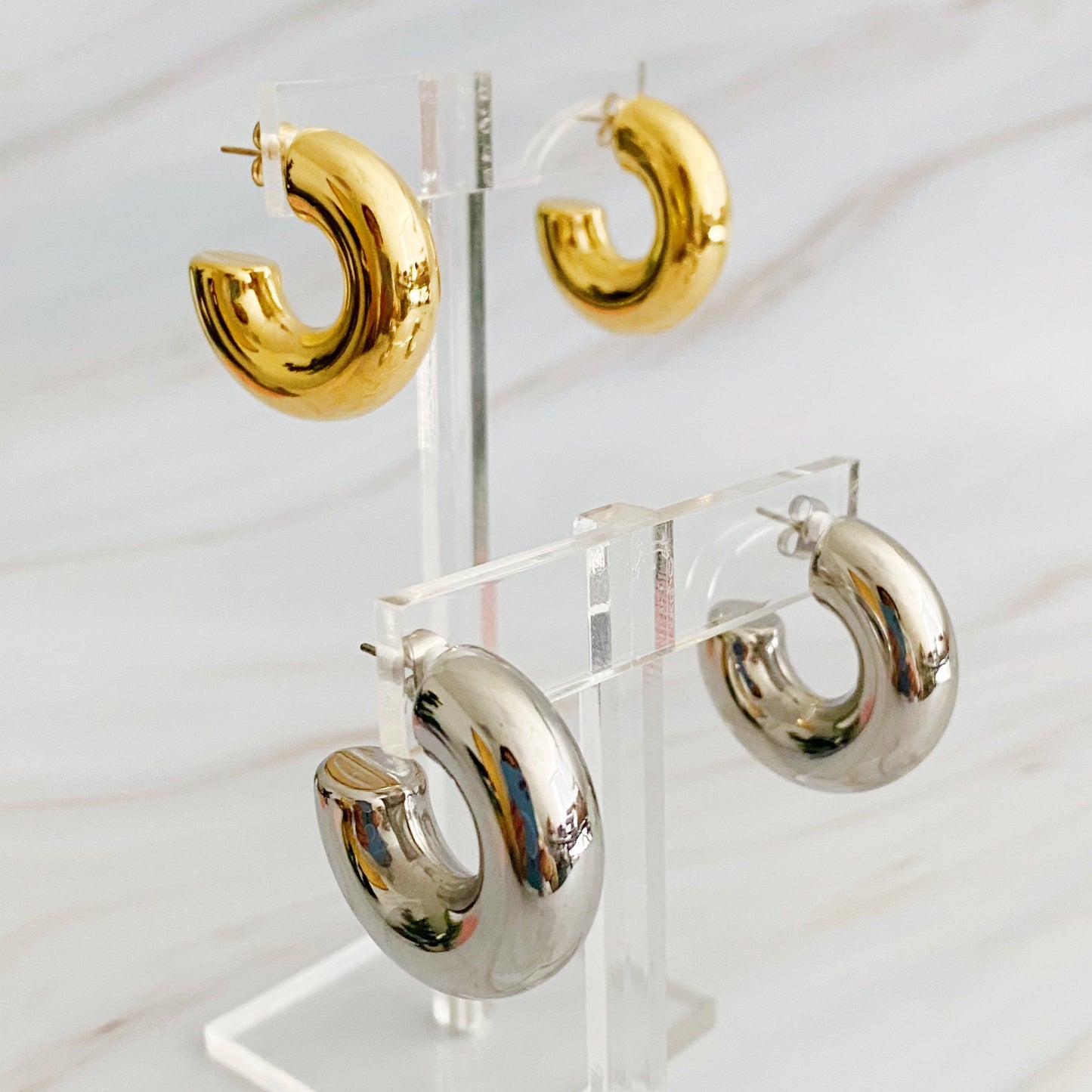 Thick Hoop Earrings