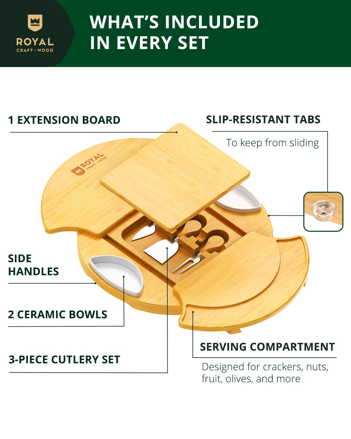 Round Cheese Board Set With Circular Design For Group Serving