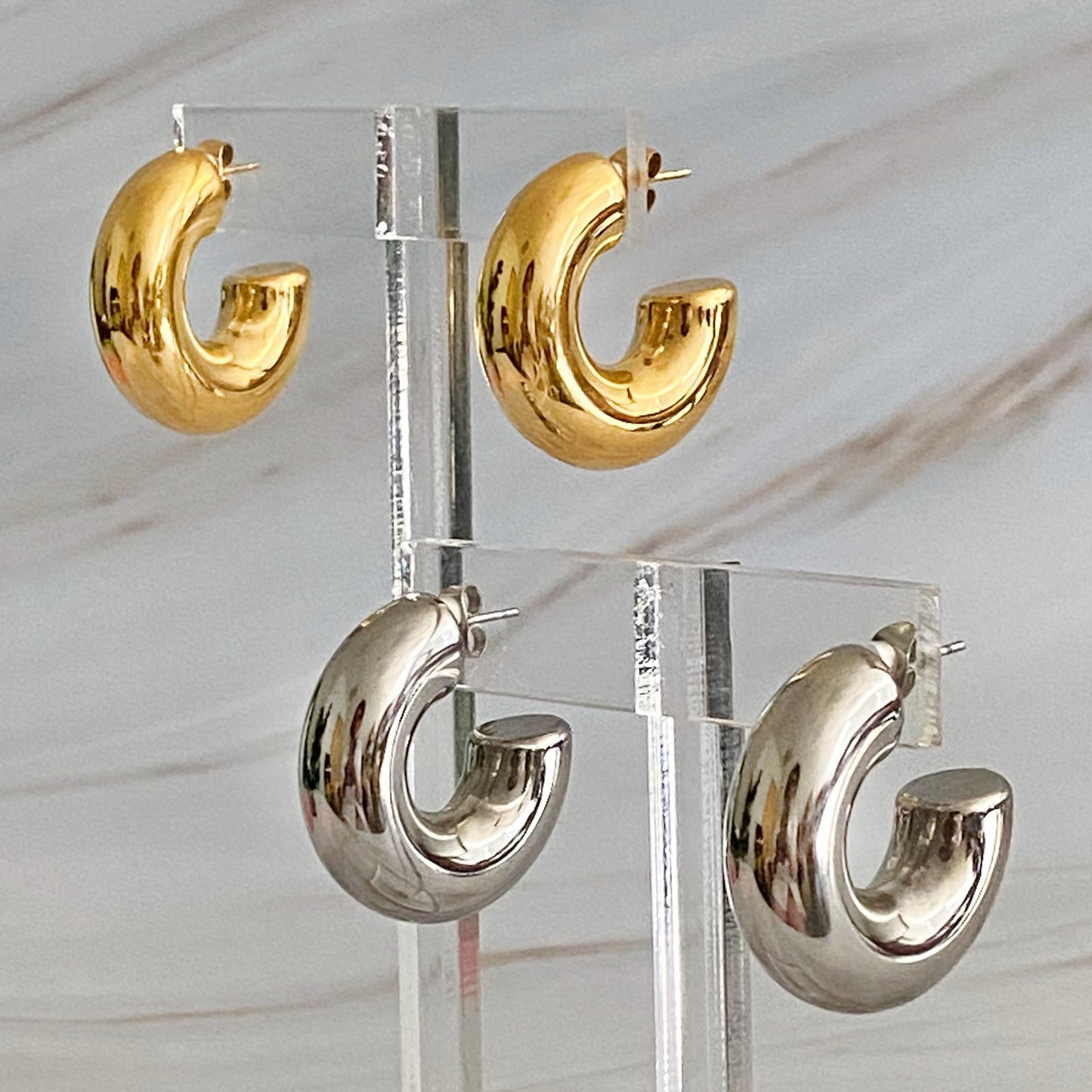 Thick Hoop Earrings