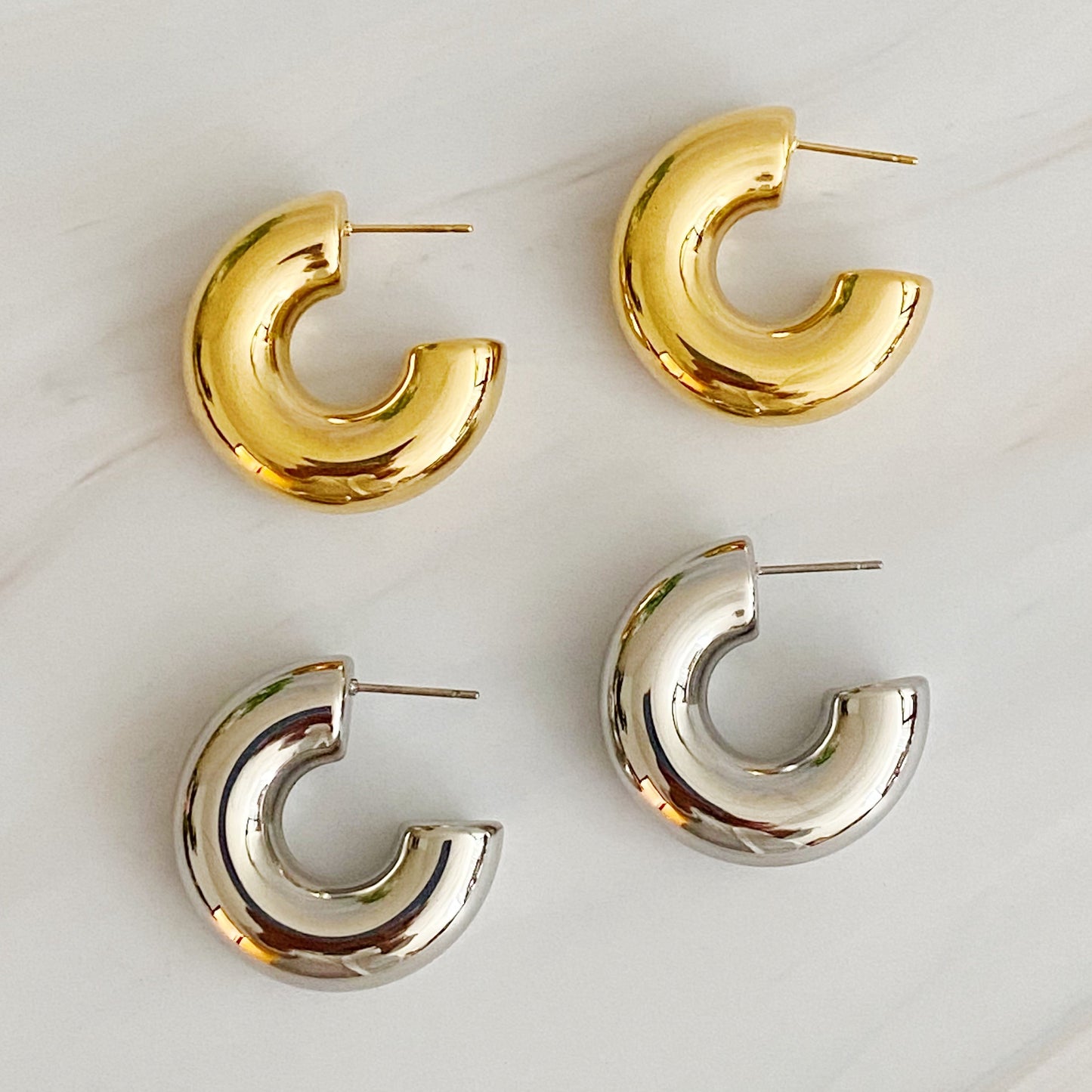 Thick Hoop Earrings