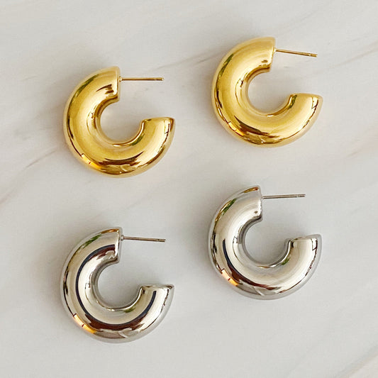 Thick Hoop Earrings