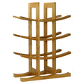 Natural Bamboo 12 Bottle Wine Rack Modern Freestanding Countertop